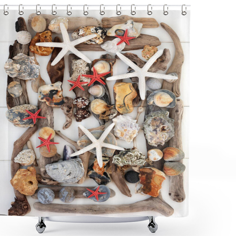 Personality  Driftwood And Seashell Beauty Shower Curtains