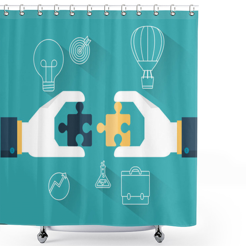 Personality  Concept Banner Of Team Work Shower Curtains