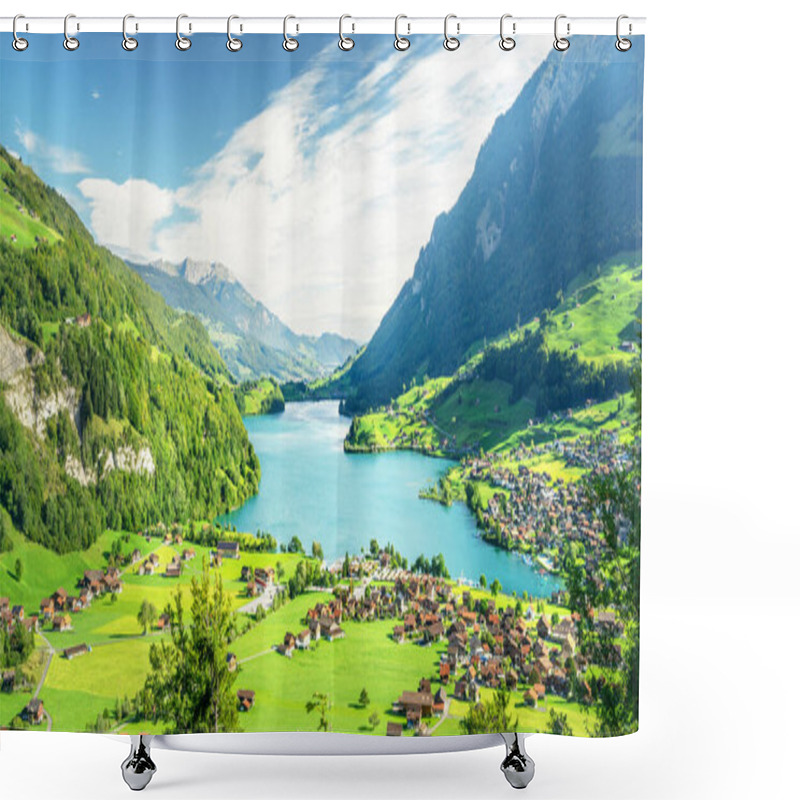 Personality  Aerial View On Lungernsee Lake, Switzerland, Europe Shower Curtains