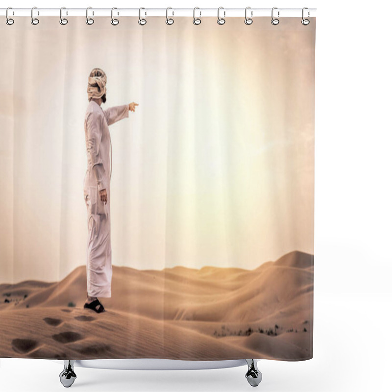 Personality  Arabian Man In Desert Shower Curtains