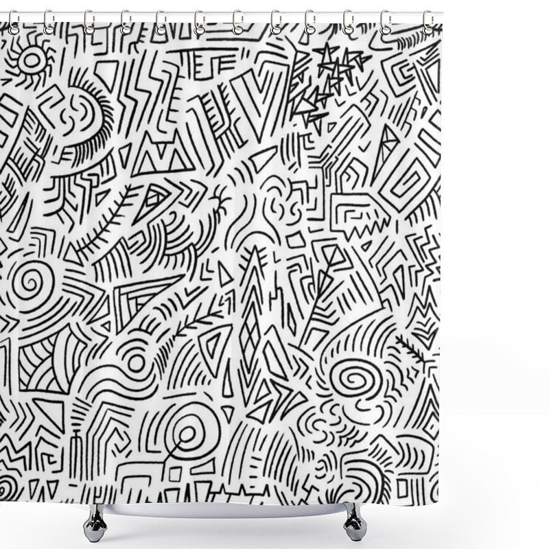 Personality  Quirky Doodle Background Shower Curtains