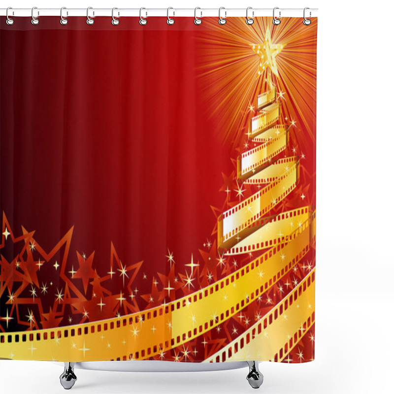 Personality  Film Strip Pine Tree Shower Curtains