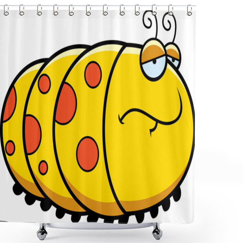 Personality  Sad Cartoon Caterpillar Shower Curtains