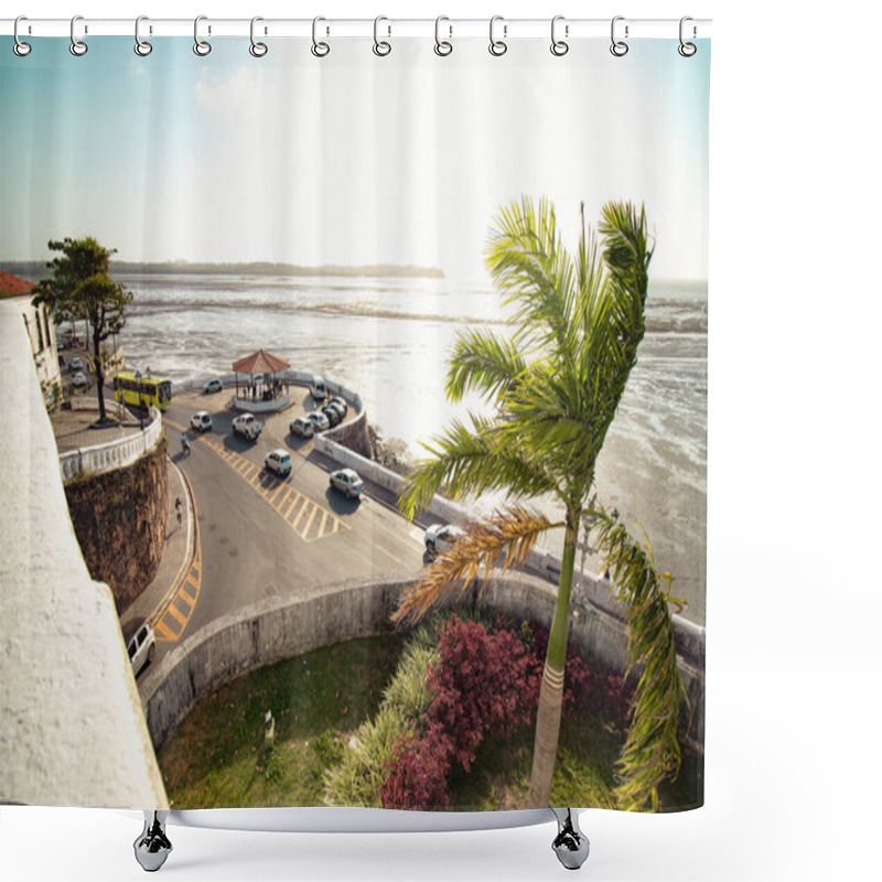 Personality  Sunset View Over The Sea From A Scenic Viewpoint In Sao Luis, Maranhao, Brazil. Vibrant Sky, Ocean Horizon, And Peaceful Tropical Scenery Create A Breathtaking Moment. Shower Curtains