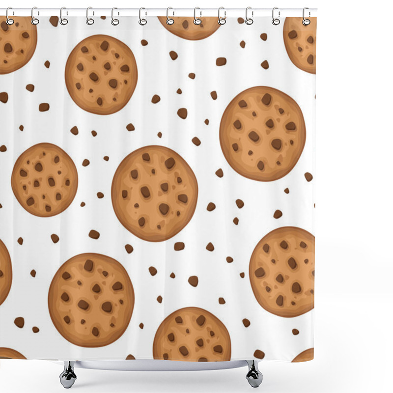 Personality  Seamless Background With Cookies. Vector Illustration. Shower Curtains