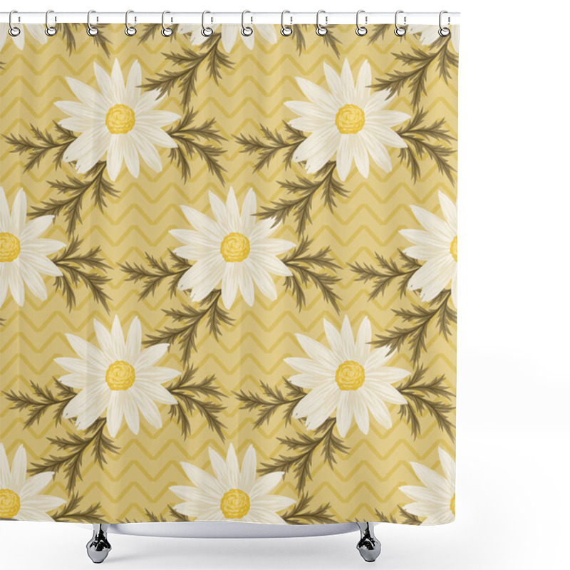 Personality  Daisy Seamless Pattern Shower Curtains