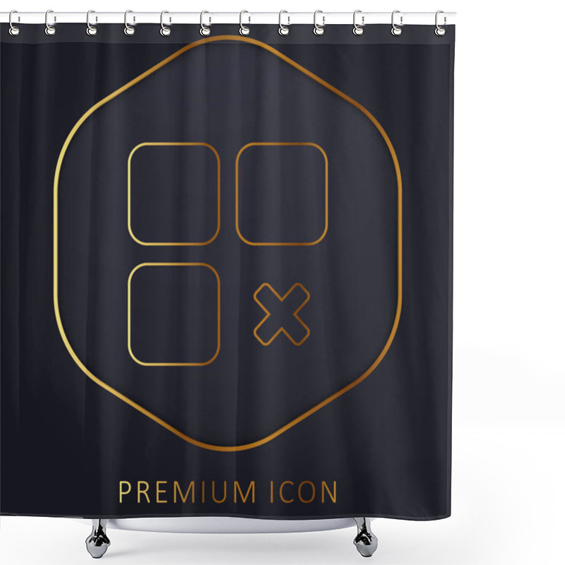 Personality  App Golden Line Premium Logo Or Icon Shower Curtains