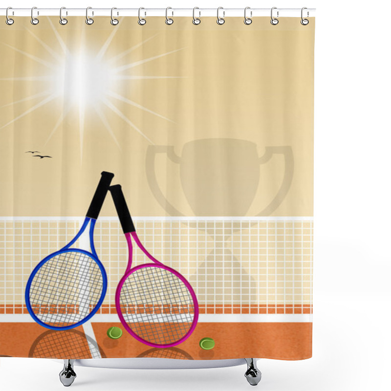 Personality  Tennis Tournament Shower Curtains