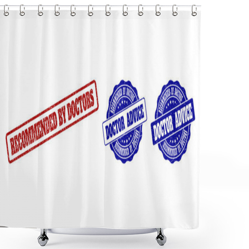 Personality  RECOMMENDED BY DOCTORS Grunge Stamp Seals Shower Curtains