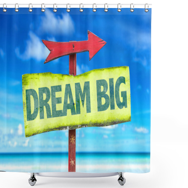 Personality  Dream Big Text Sign Shower Curtains