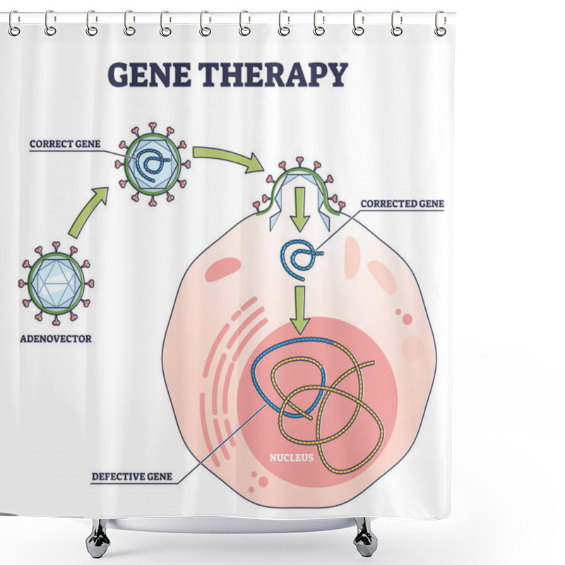 Personality  Gene Therapy Medical Treatment And Correct Genome Replacement Outline Diagram Shower Curtains