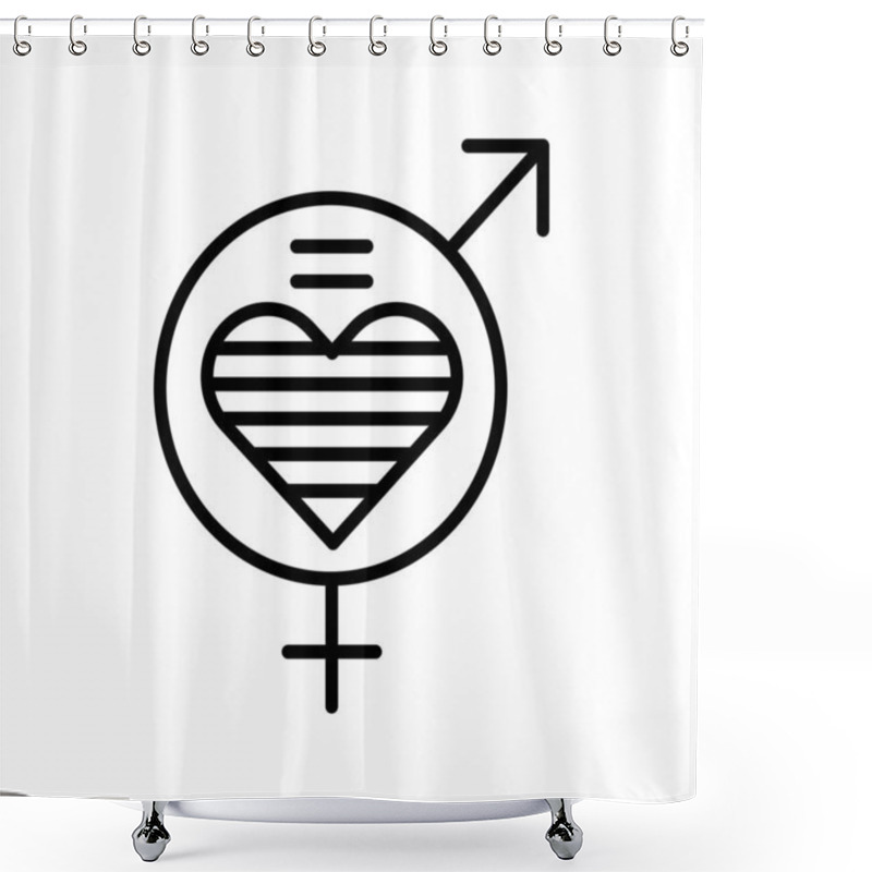 Personality  Cisgenderness Line Icon. Vector Isolated Element. Shower Curtains