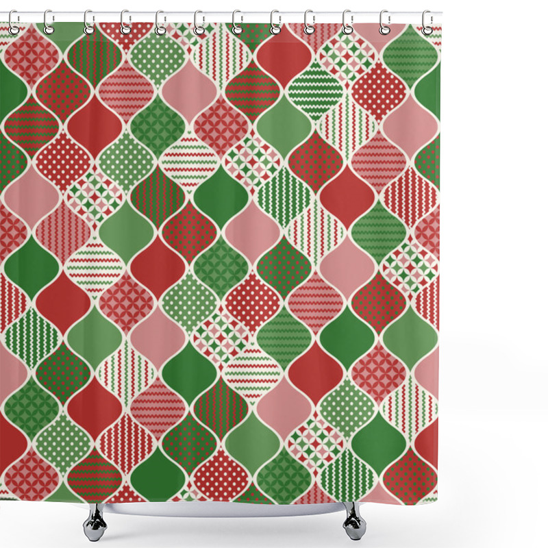 Personality  Christmas Ornament Background Shower Curtains