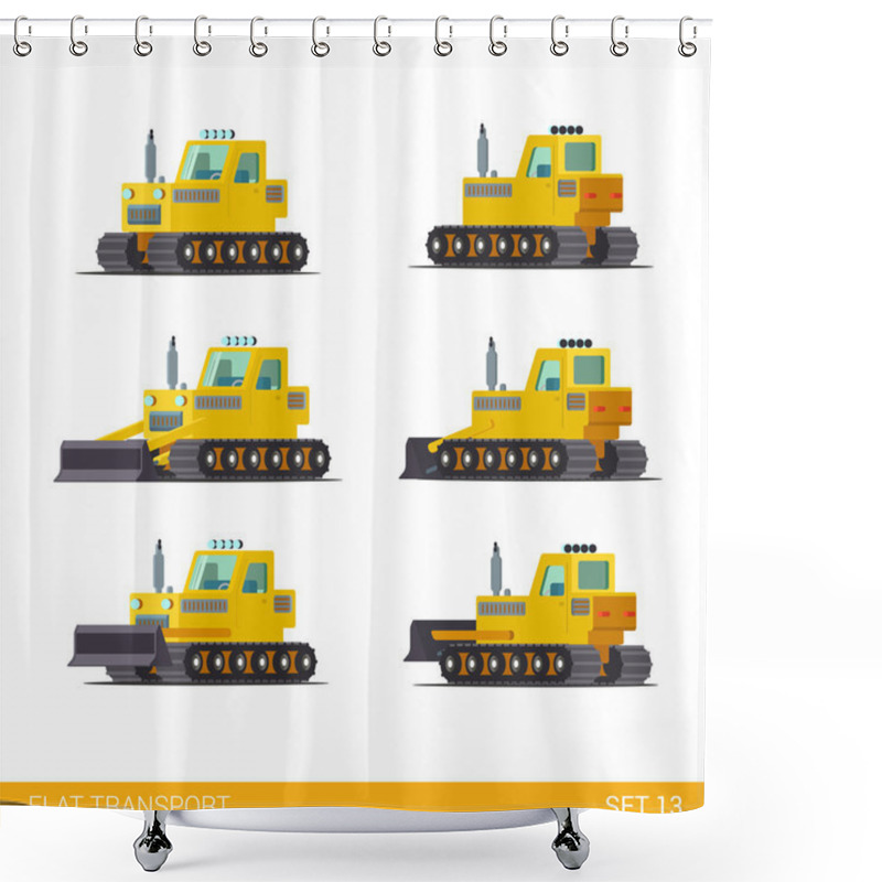 Personality  Modern Construction Site Shower Curtains