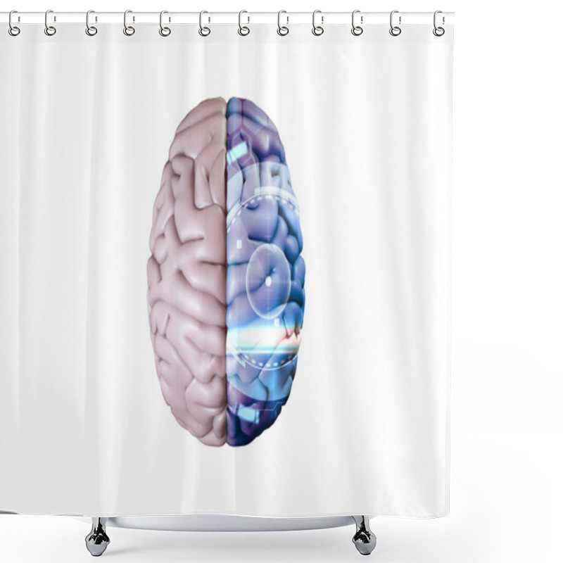 Personality  Composite Image Of Brain Shower Curtains