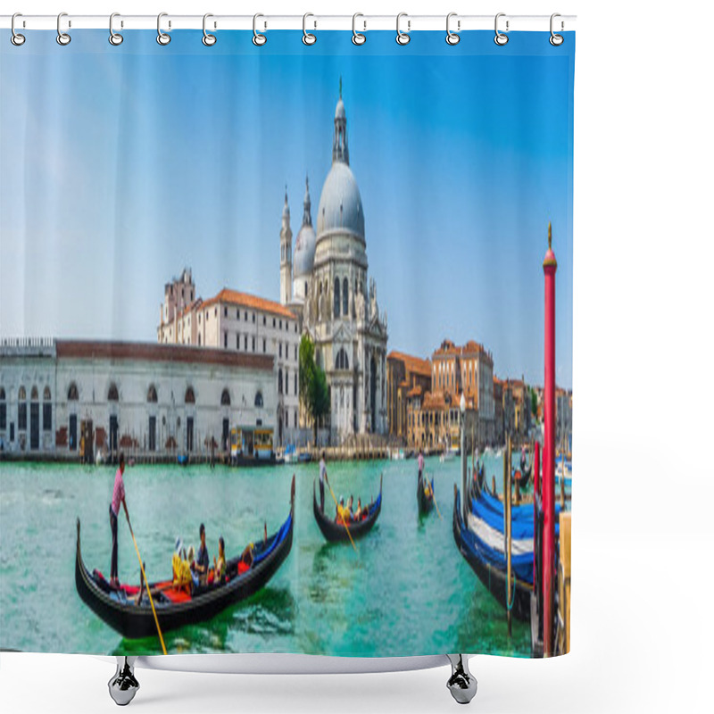 Personality  Gondolas On Canal Grande With Basilica Di Santa Maria, Venice, Italy Shower Curtains