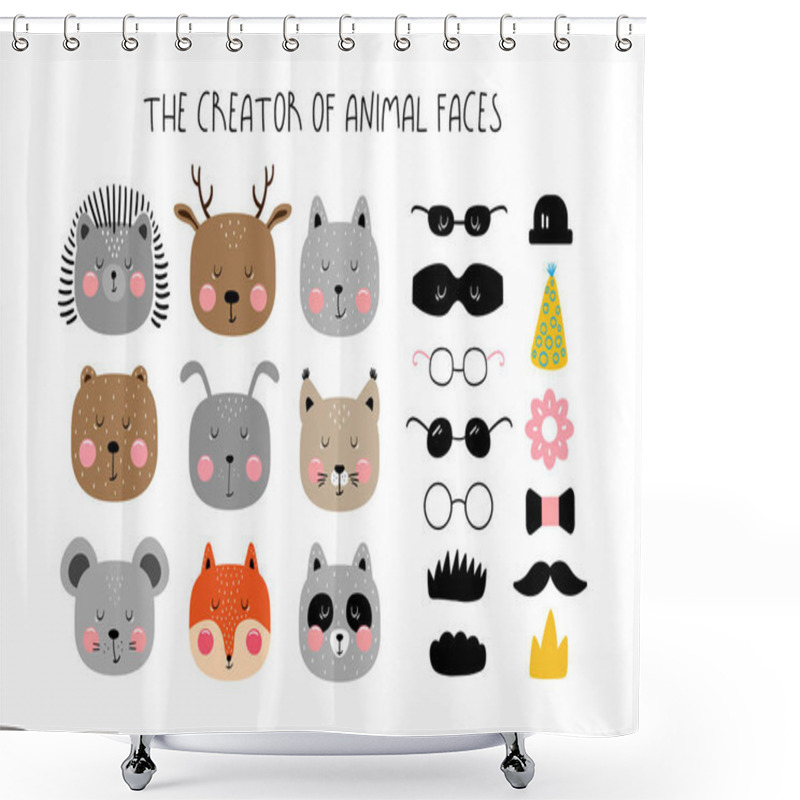 Personality  Creator Of Animals In The Scandinavian Style Shower Curtains