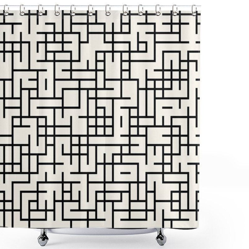 Personality  Geometric Lines Maze Seamless Abstract Pattern Shower Curtains