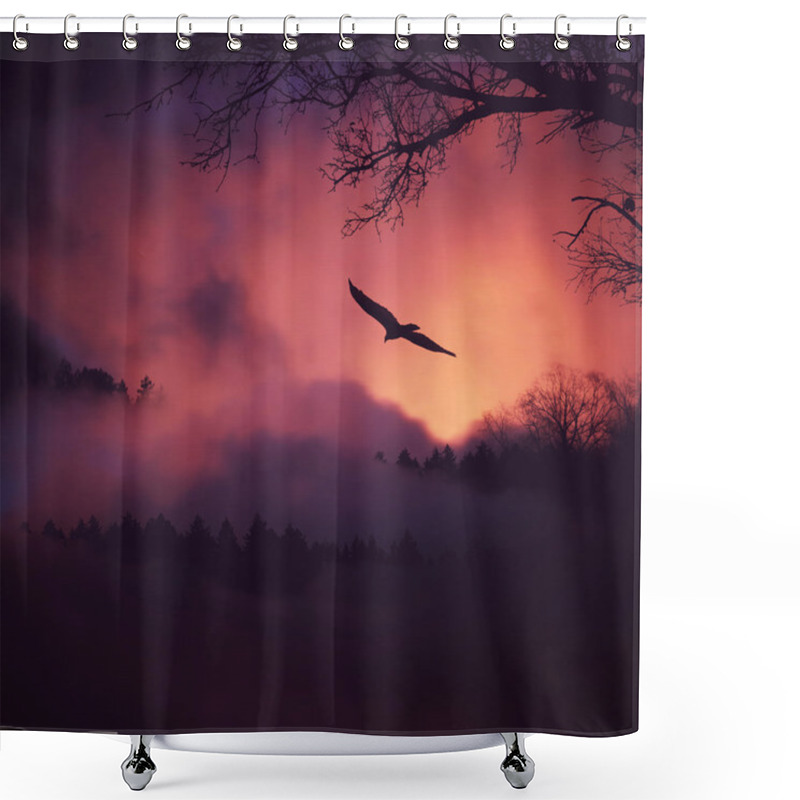 Personality  Flying Bird Shower Curtains