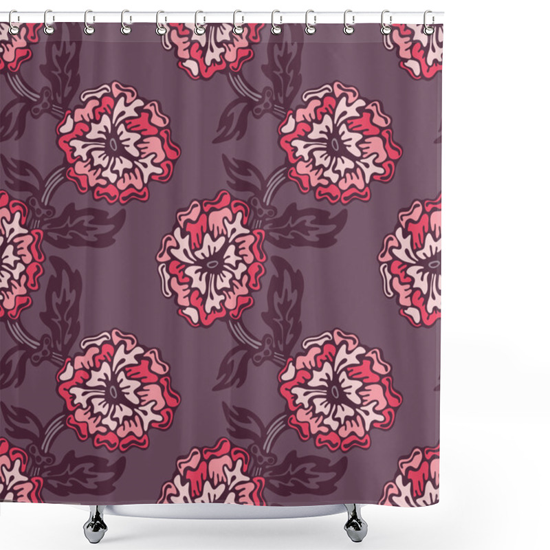 Personality  Retro Flower Vector Seamless Pattern Shower Curtains