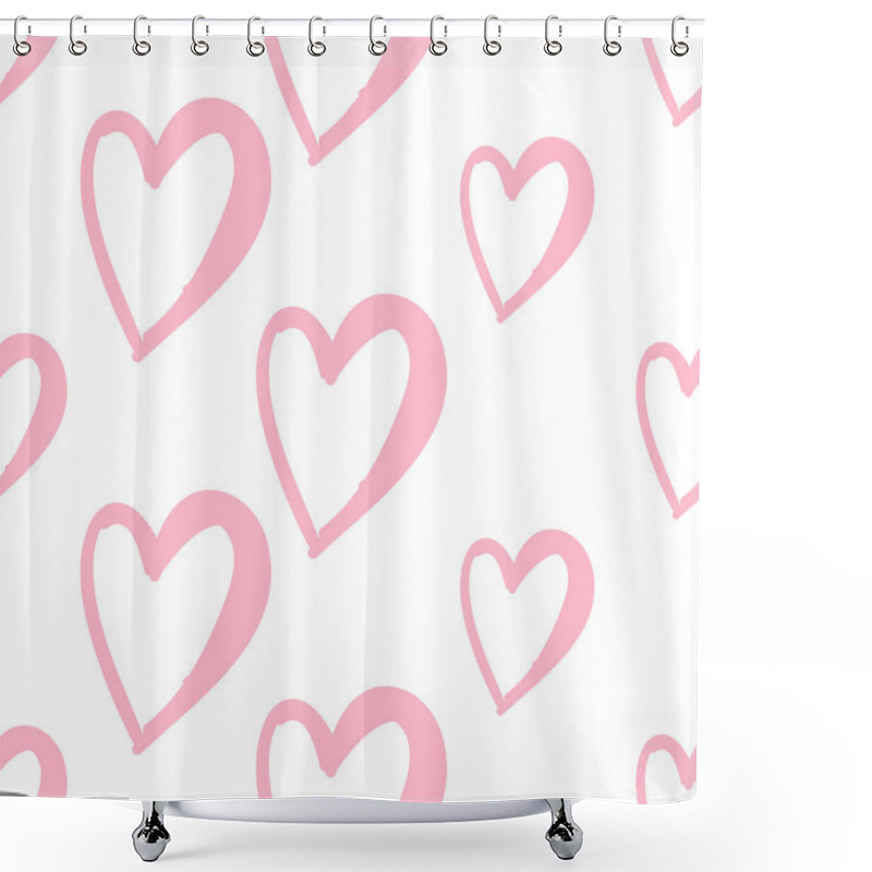 Personality  Seamless Pattern With Hearts. Shower Curtains