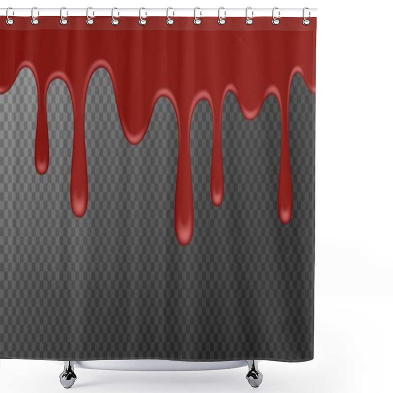 Personality  Seamless Melted Red Substance. Red Sticky Liquid. Melted Paint Drips And Flowing. Halloween Blood Shower Curtains