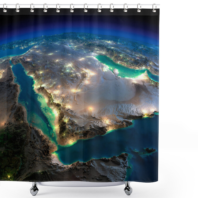 Personality  Night Earth. Saudi Arabia Shower Curtains