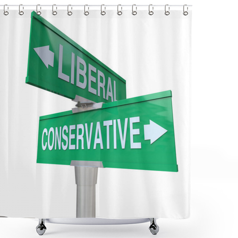 Personality  Liberal Versus Conservative Two Way Signs 2 Party System Shower Curtains