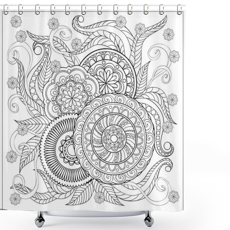 Personality  Imade With Mandalas And Flowers Shower Curtains