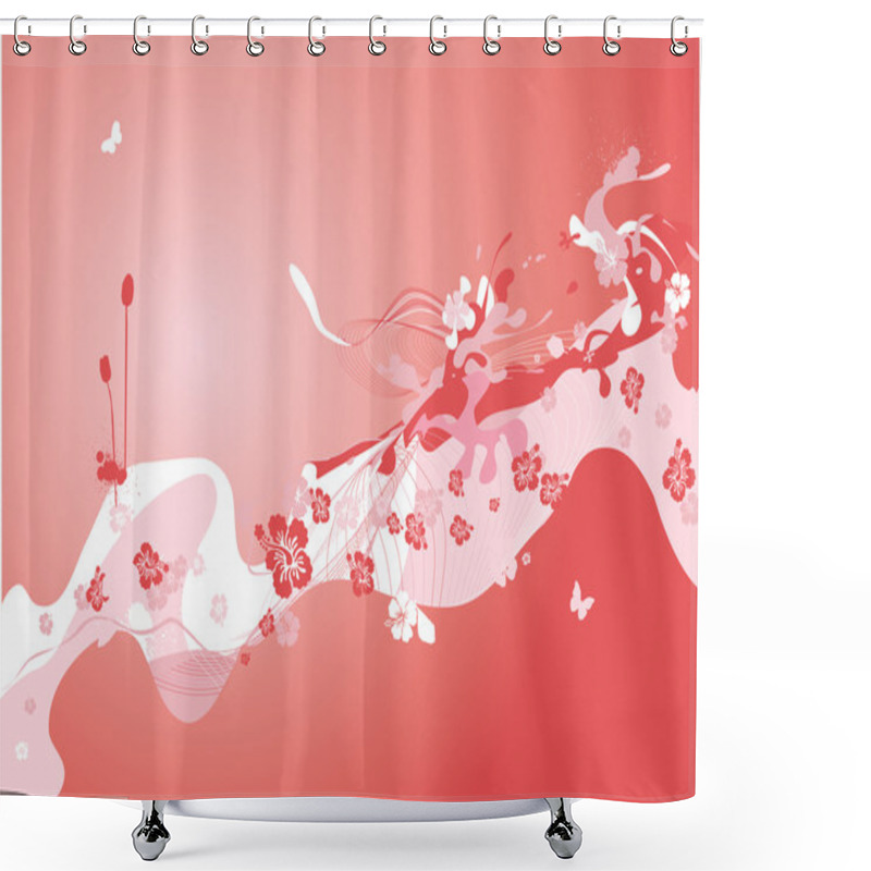 Personality  Flower Background Shower Curtains