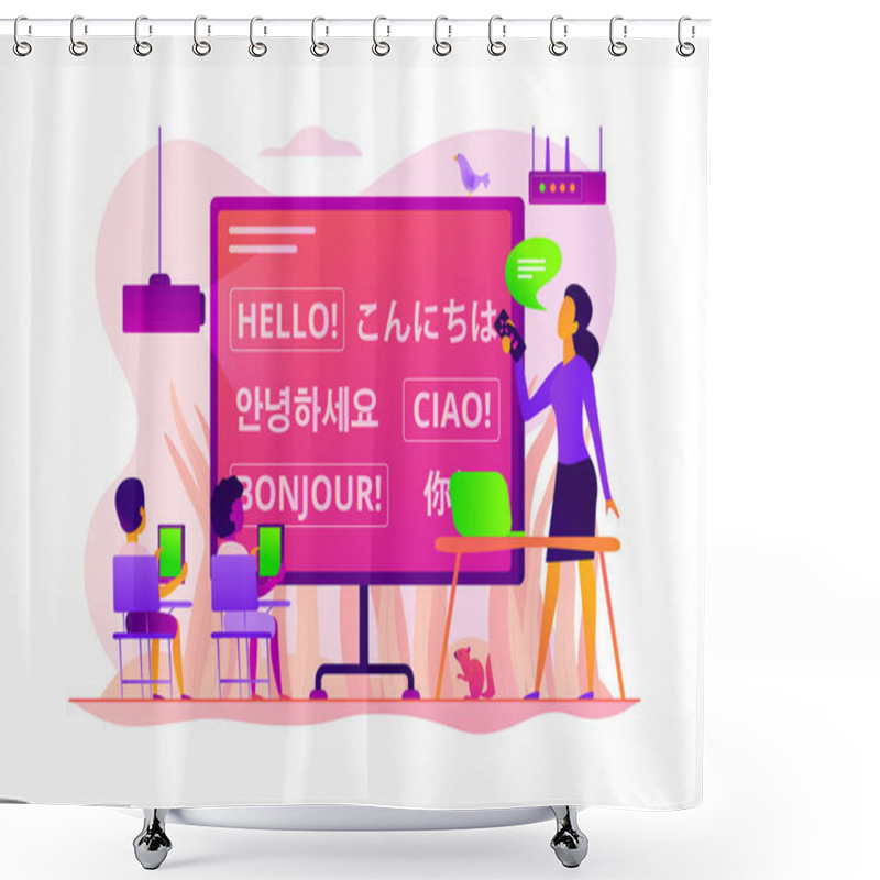 Personality  Foreign Languages Concept Vector Illustration. Shower Curtains