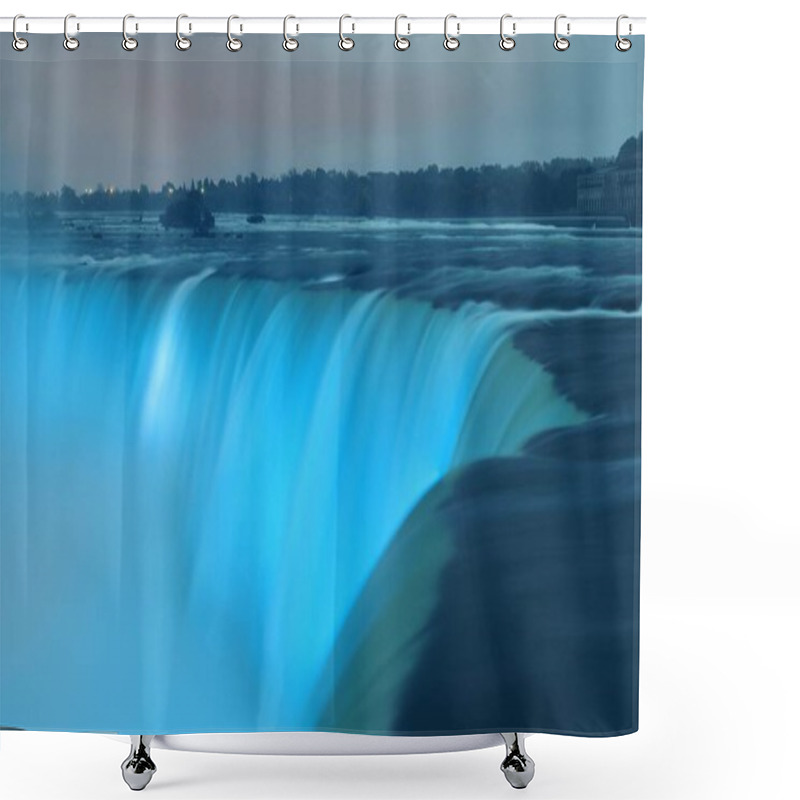 Personality  Niagara Falls At Night As The Famous Natural Landscape In Canada Shower Curtains