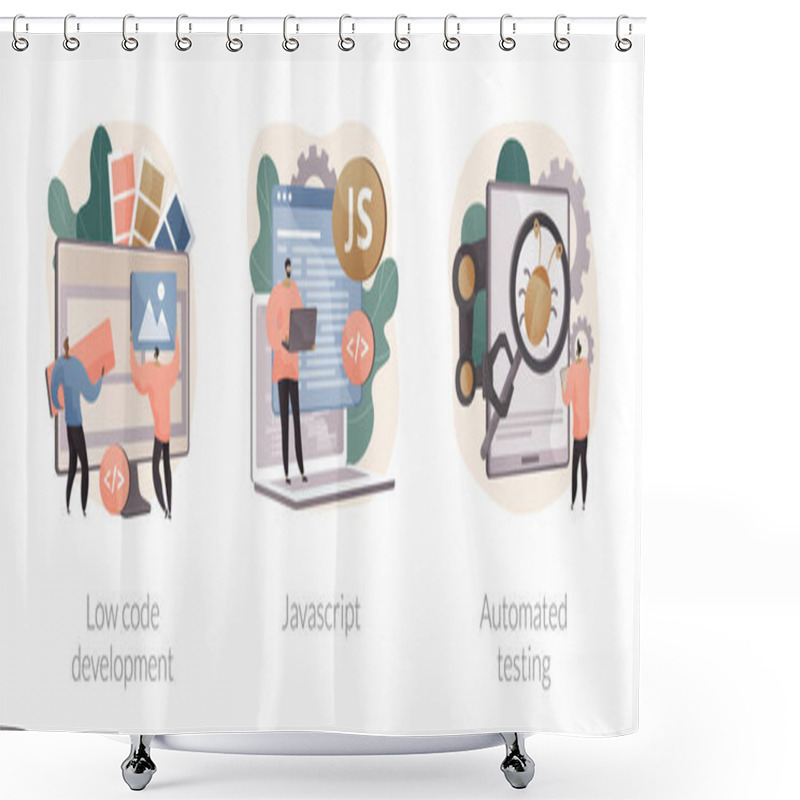 Personality  Web Programming Abstract Concept Vector Illustrations. Shower Curtains