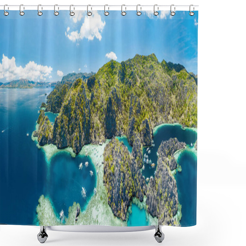 Personality  Panoramic Landscape Of Coron Island In Philippines Shower Curtains