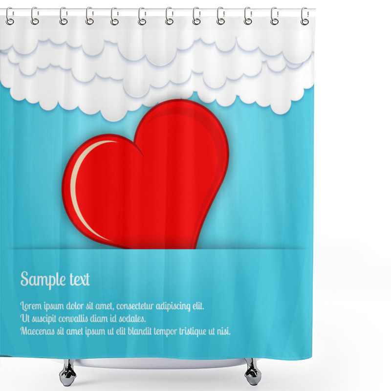 Personality  Vector Heart In The Clouds Shower Curtains