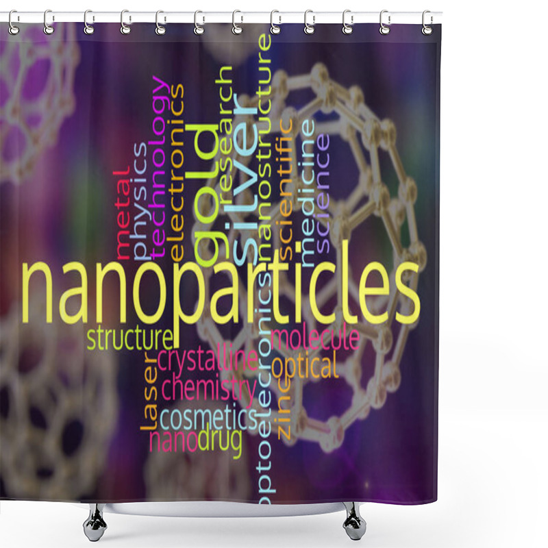 Personality  Nanoparticles, Nanotechnology, Word Cloud Shower Curtains