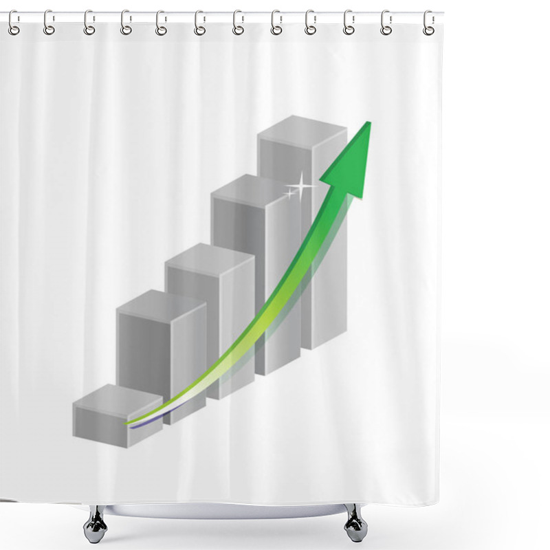 Personality  Grey Business Graph With Up Trend Arrow. Shower Curtains