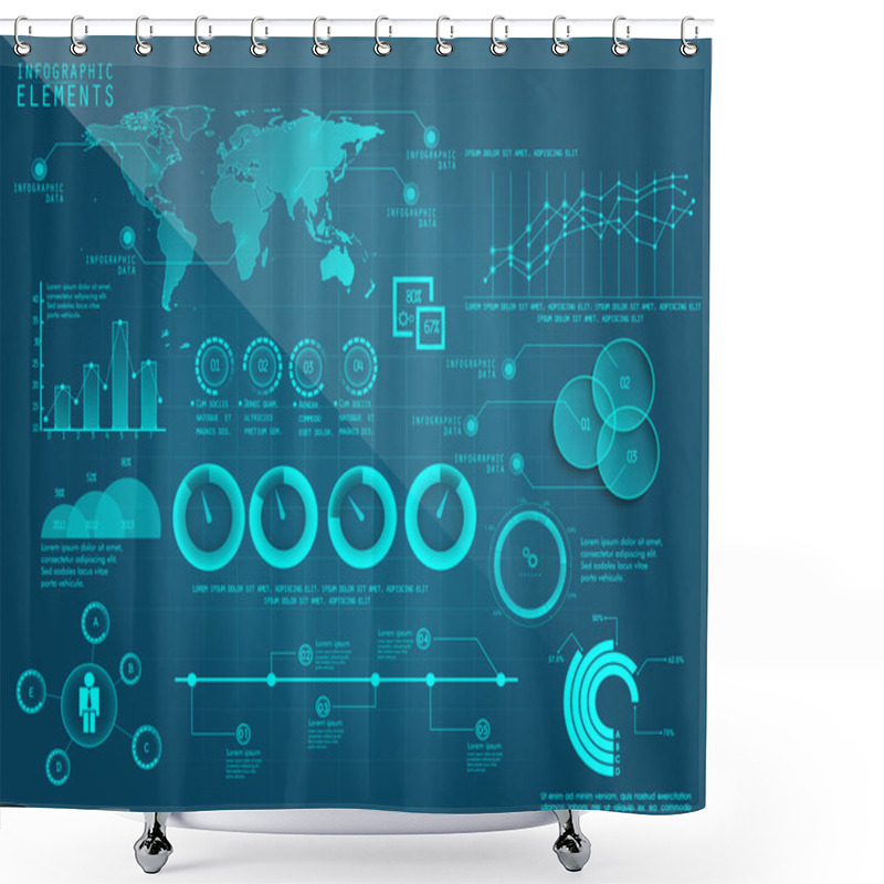 Personality  Set Of Creative Business Infographic Elements. Shower Curtains