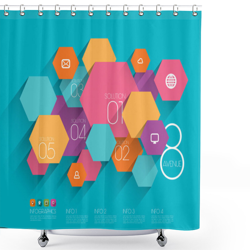 Personality  Flat Graphic Design Template Shower Curtains