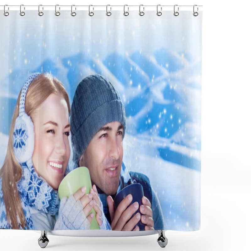 Personality  Happy Couple Shower Curtains