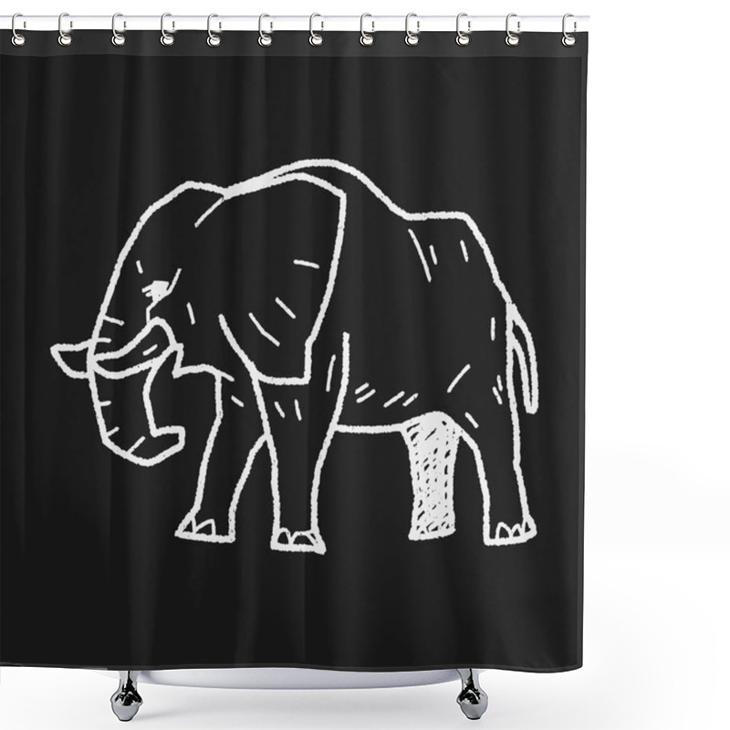 Personality  Elephant Doodle Shower Curtains