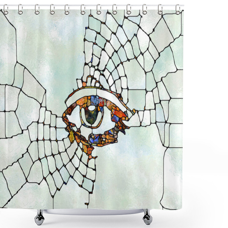 Personality  Art Study Of Stained Glass Effect For Abstract Concepts. For Use As Creative Element In Projects On Art And Design Shower Curtains