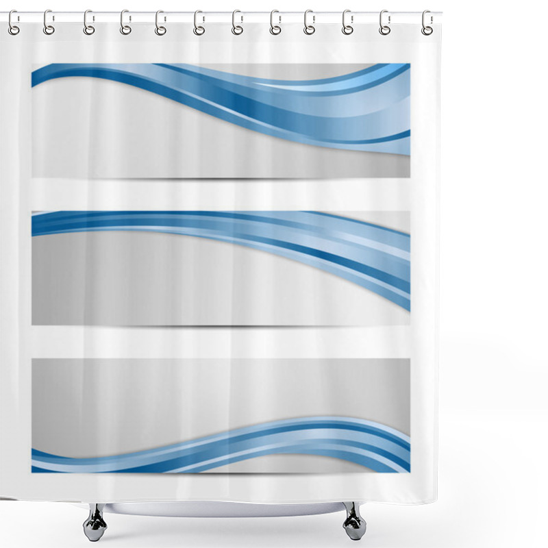 Personality  Abstract Wavy Design Banners Shower Curtains