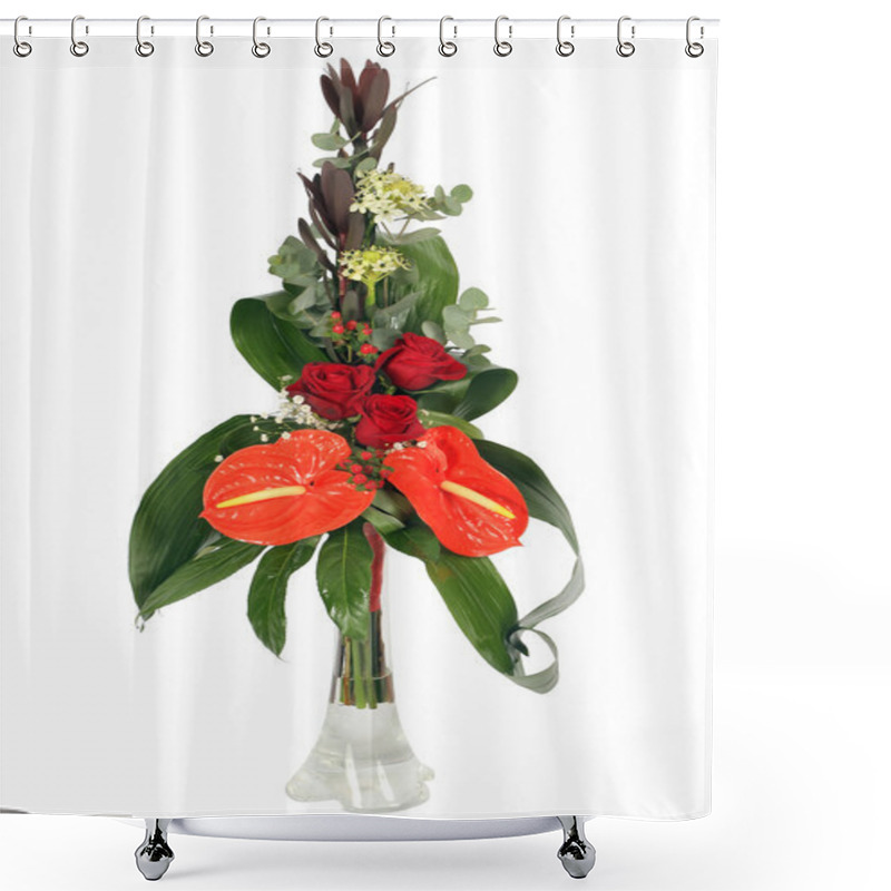 Personality  Colourfull Floral Arrangement Shower Curtains