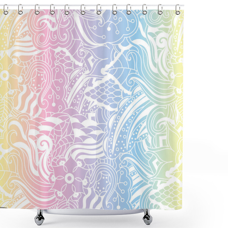 Personality  Vector Vivid Seamless Abstract Hand Drawn Pattern Shower Curtains