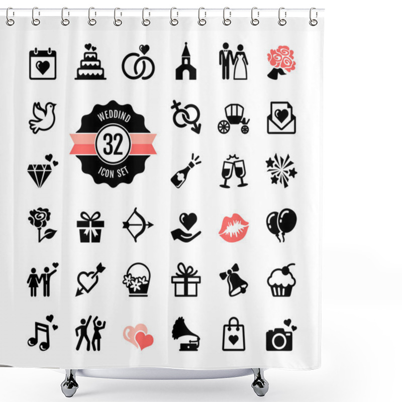 Personality  Web Icon Set - Wedding, Marriage, Bridal Shower Curtains