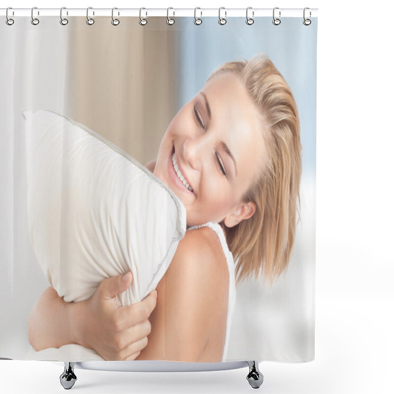 Personality  Happy Girl Enjoying Pillow Shower Curtains