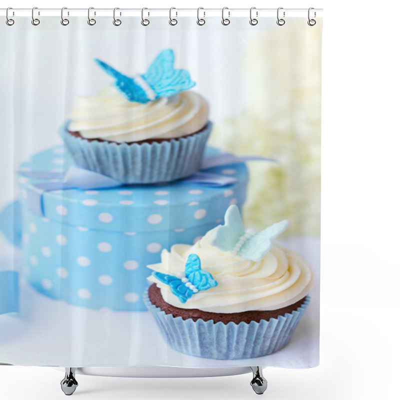 Personality  Butterfly Cupcakes Shower Curtains