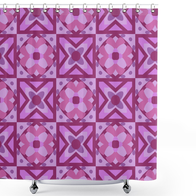 Personality  Geometric Floral Pattern Shower Curtains