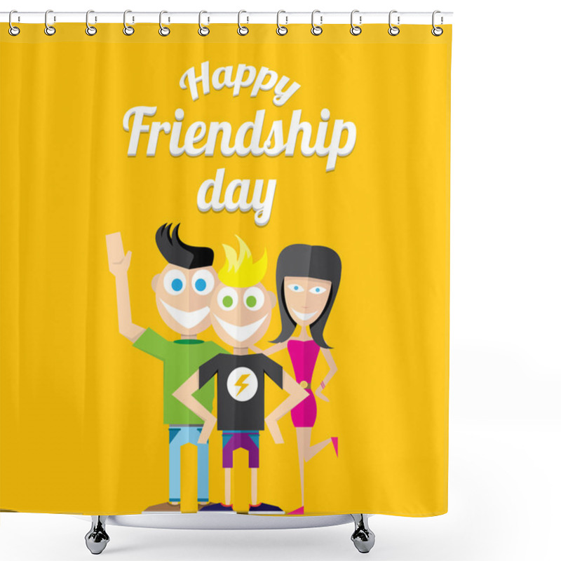 Personality  Happy Friendship Day Vector Background. Shower Curtains